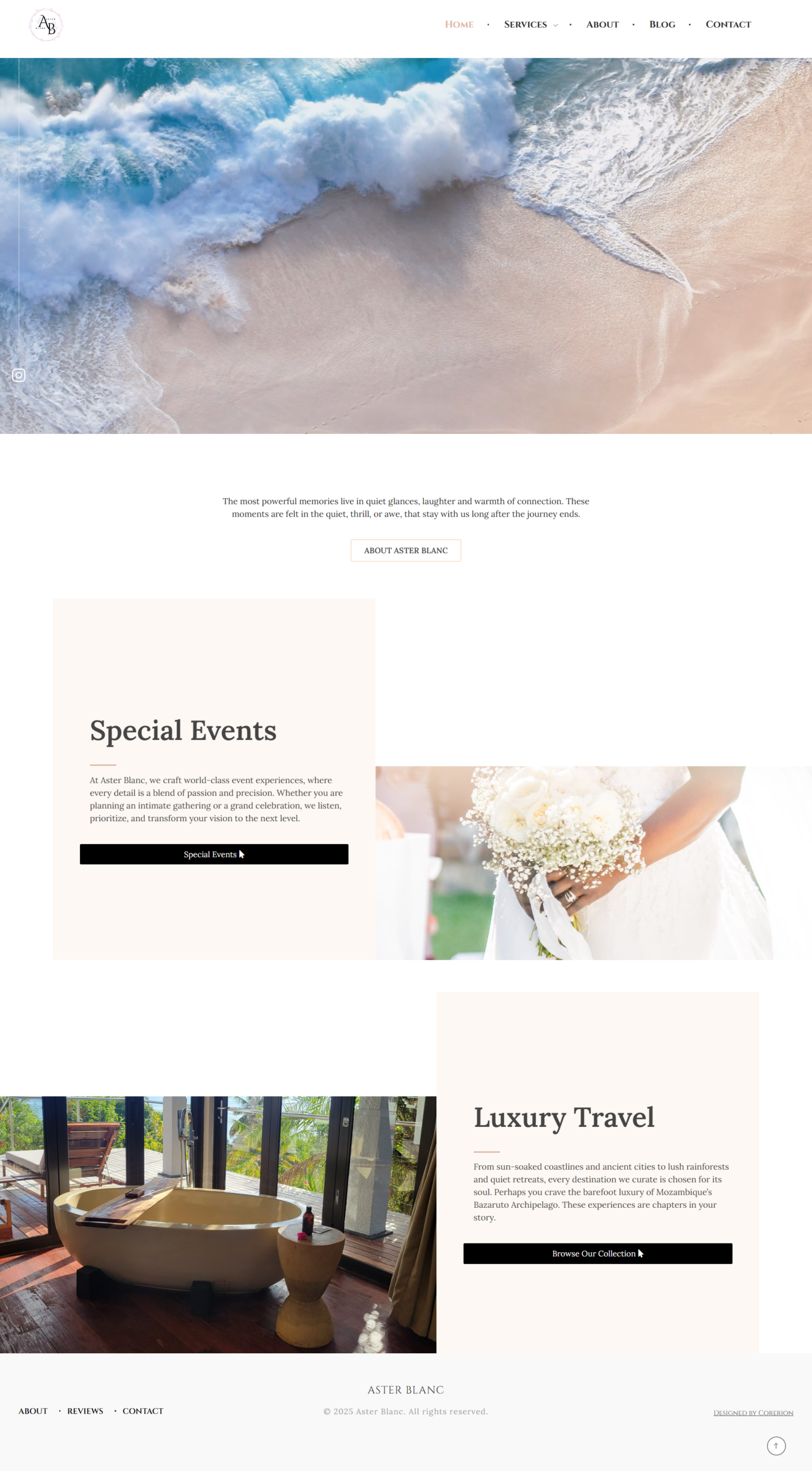 asterblanc website home page